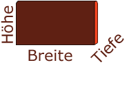 Darstellung zeigt eine Skizze der Höhe, Breite und Tiefe des Modells Lohntüte L